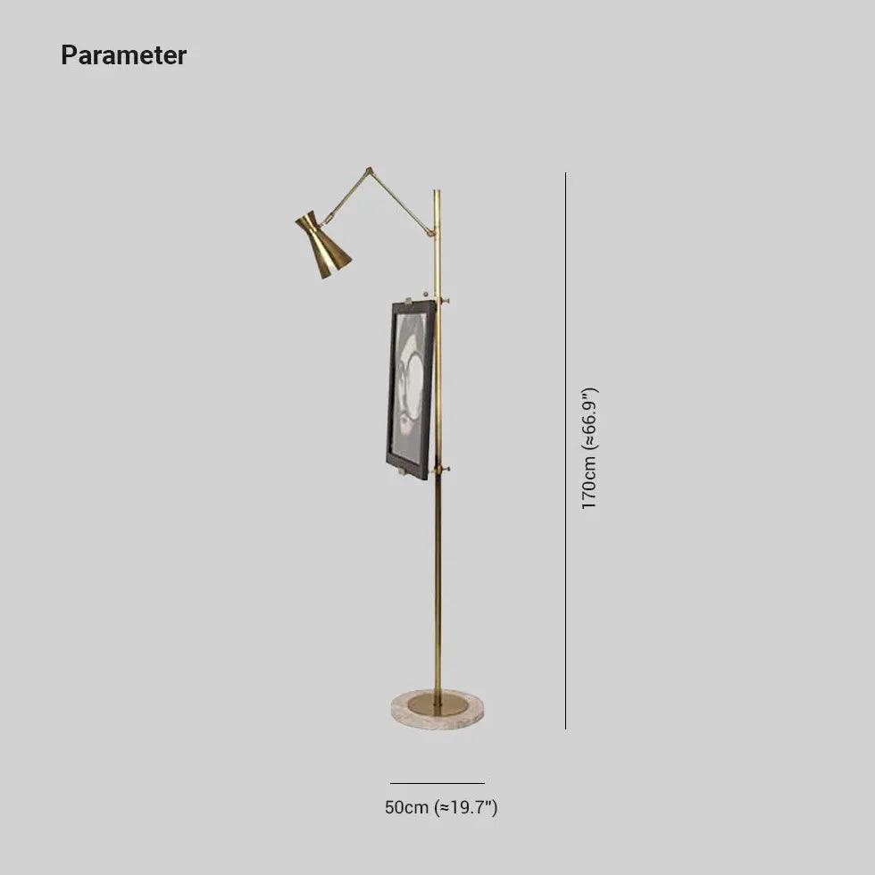 Adjustable Golden with Stand Floor Lamp - Clowas