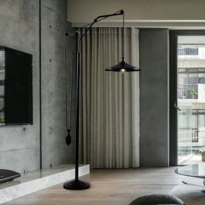 Adjustable Hanging Design Black Floor Lamp - Clowas