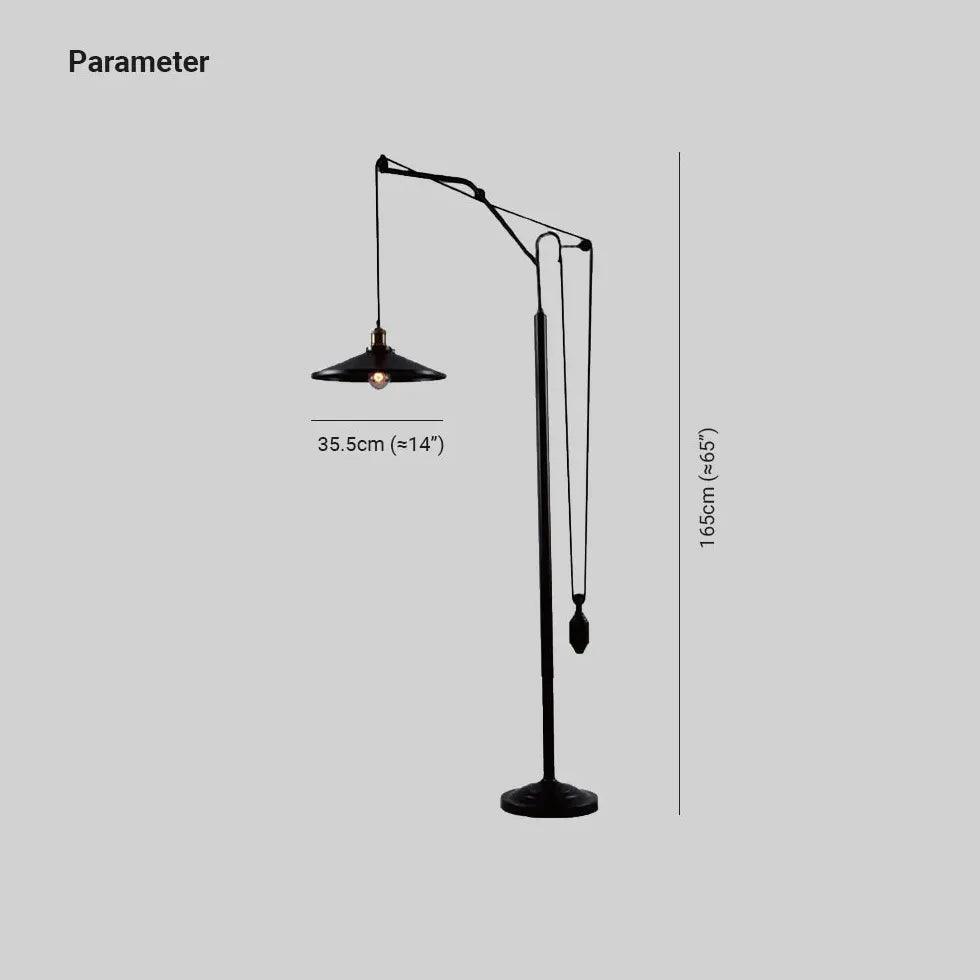 Adjustable Hanging Design Black Floor Lamp - Clowas