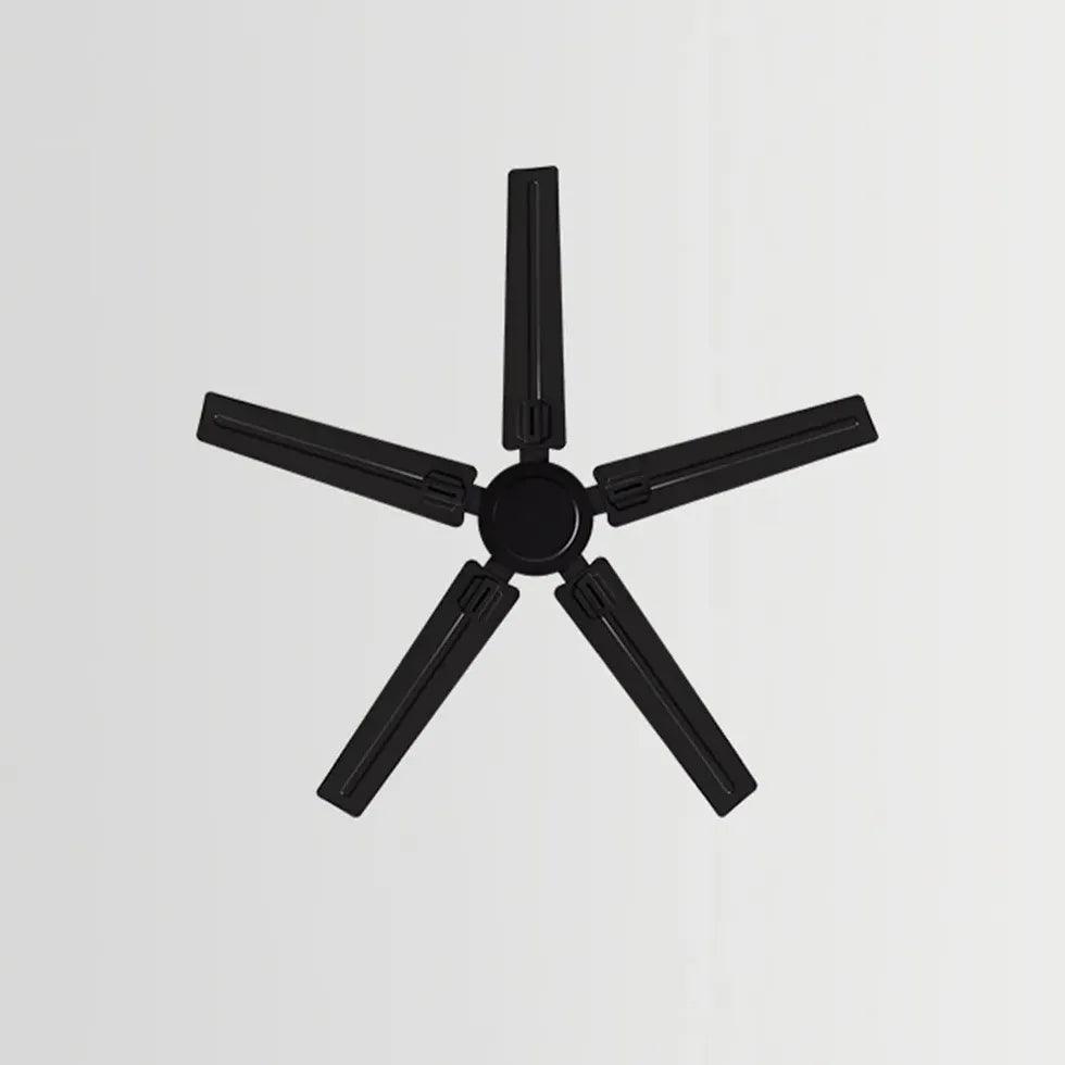 Black Three-Blade Industrial Dining Ceiling Fan - Clowas