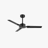 Black Three-Blade Industrial Dining Ceiling Fan - Clowas