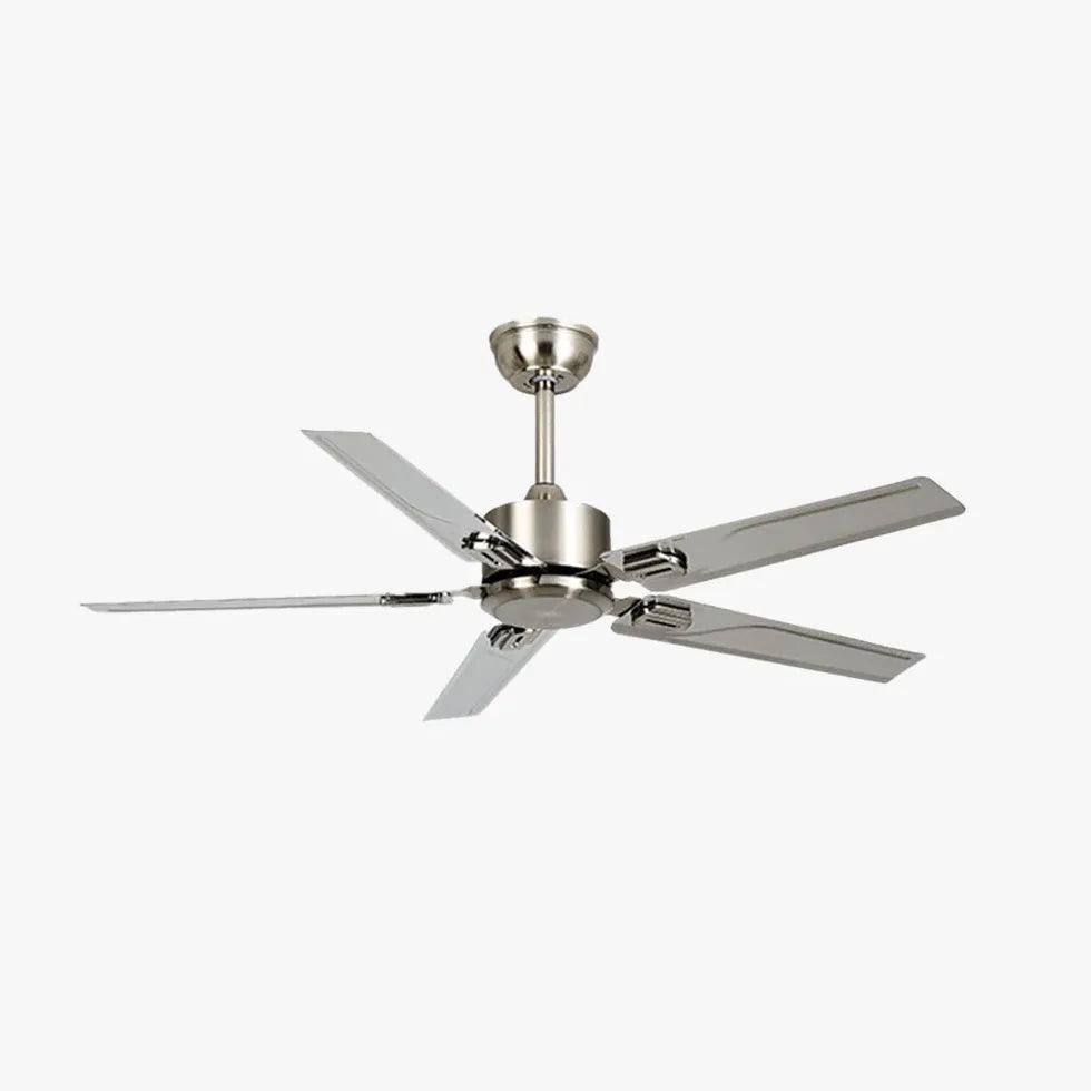 Silver Five-Blade Metallic Industrial Ceiling Fan - Clowas