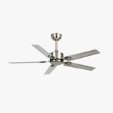 Silver Five-Blade Metallic Industrial Ceiling Fan - Clowas