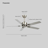 Silver Five-Blade Metallic Industrial Ceiling Fan - Clowas