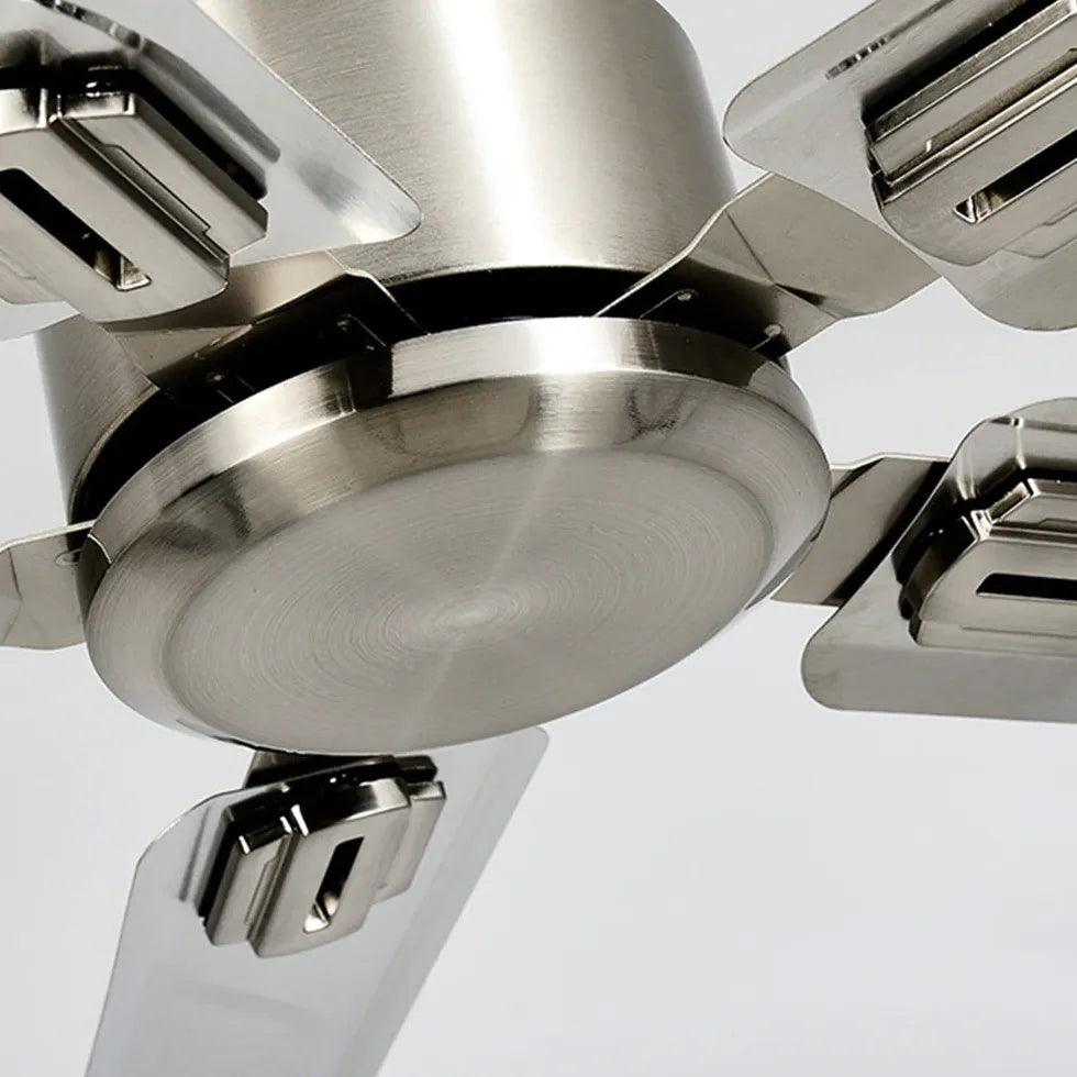 Silver Five-Blade Metallic Industrial Ceiling Fan - Clowas