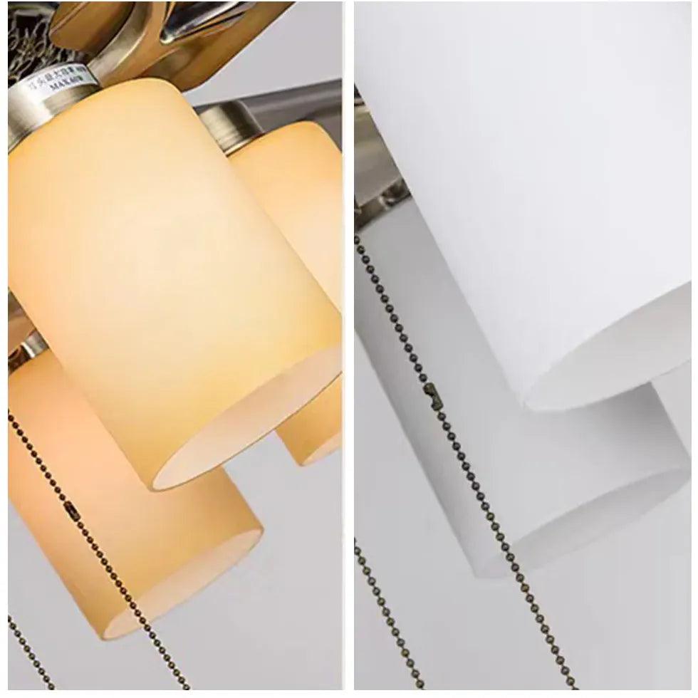 Cylindrical Shade Zipper Switch Vintage Fan Light - Clowas