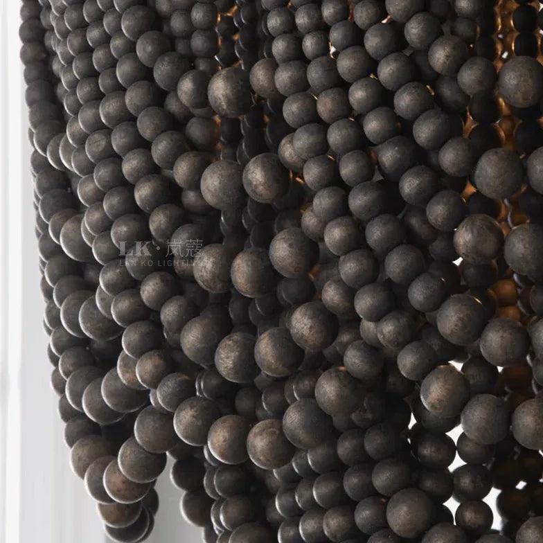 Multi-Layer Beaded Design Wooden Chandelier - Clowas