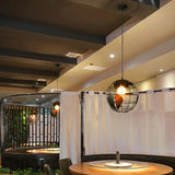 Globe-Shaped Black Frame Dining Room Pendant Light - Clowas