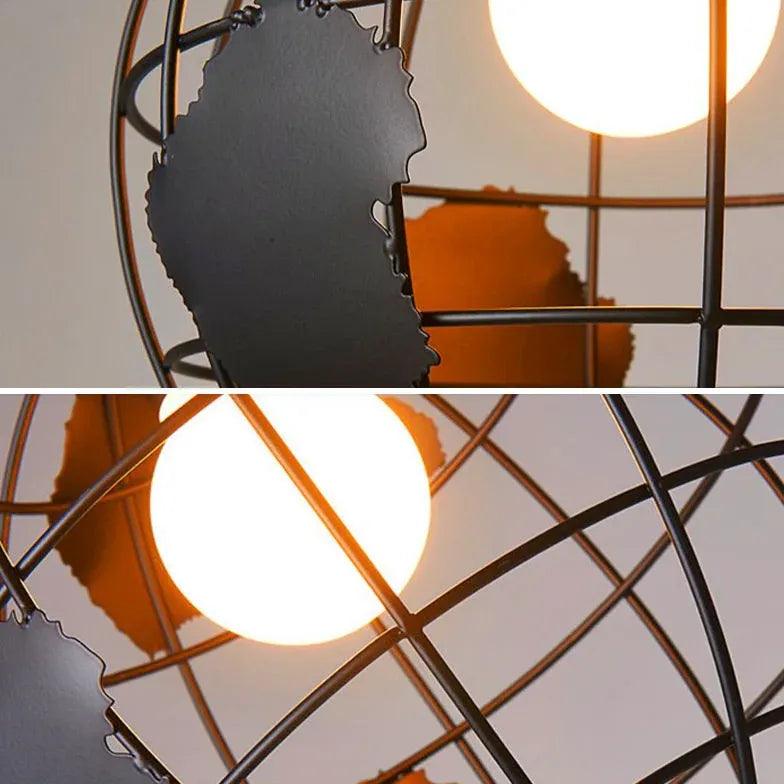 Globe-Shaped Black Frame Dining Room Pendant Light - Clowas