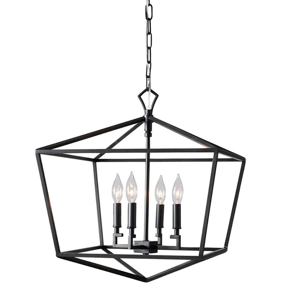 Retro Brass Birdcage Chandelier for Living Room