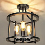 Cylindrical Frame Black Industrial Pendant Light - Clowas