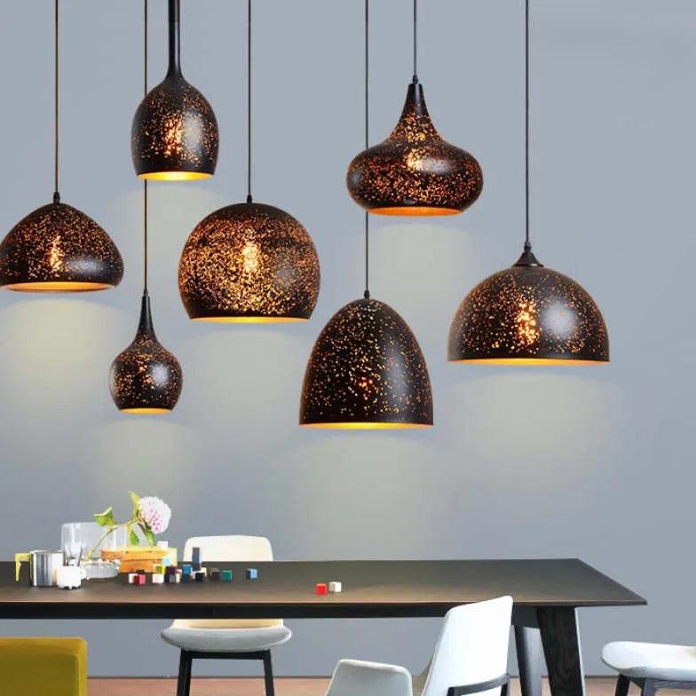 Black Hollow Design Minimalist Dining Room Pendant Light - Clowas