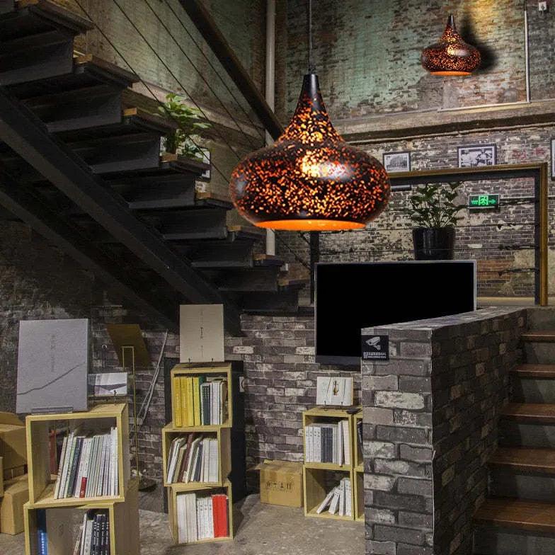 Black Hollow Design Minimalist Dining Room Pendant Light - Clowas