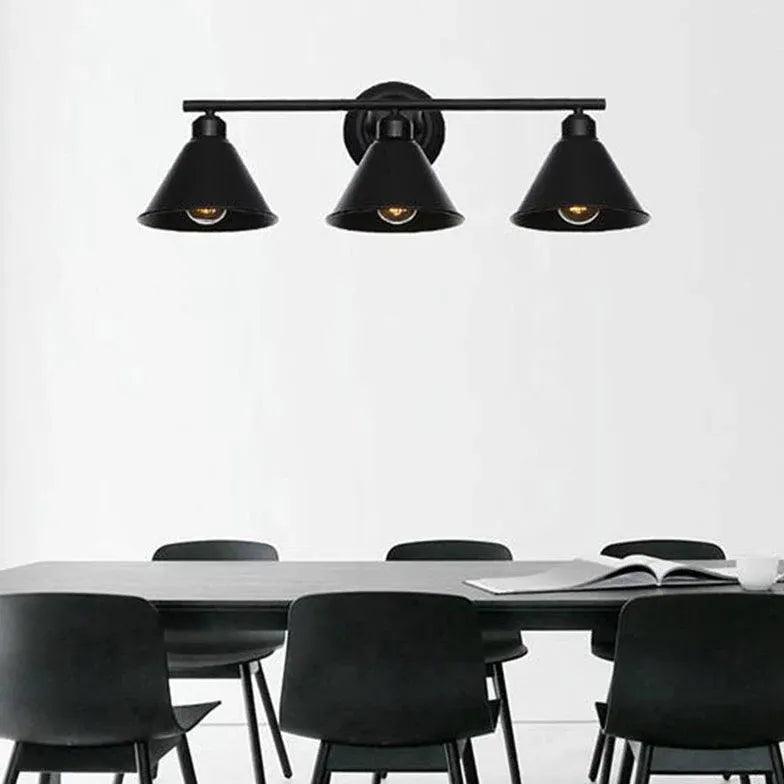 Three headed Iron Industrial Black Wall Lamps - Clowas