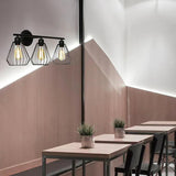 Three headed Iron Industrial Black Wall Lamps - Clowas