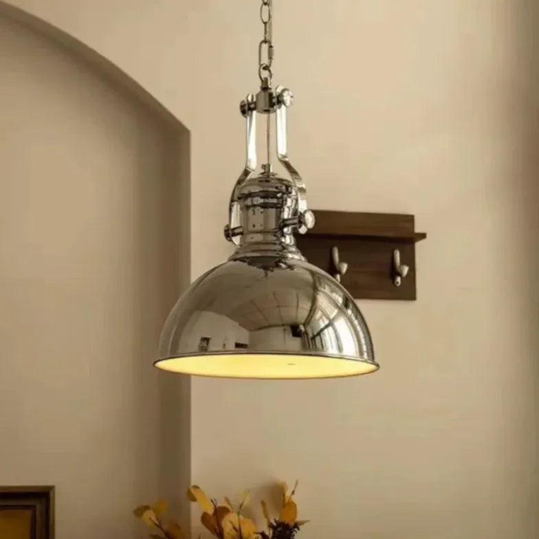 Chrome Dome Industrial Vintage Style Pendant Light - Clowas