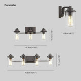 Black Bathroom Wall Light Industrial - Clowas