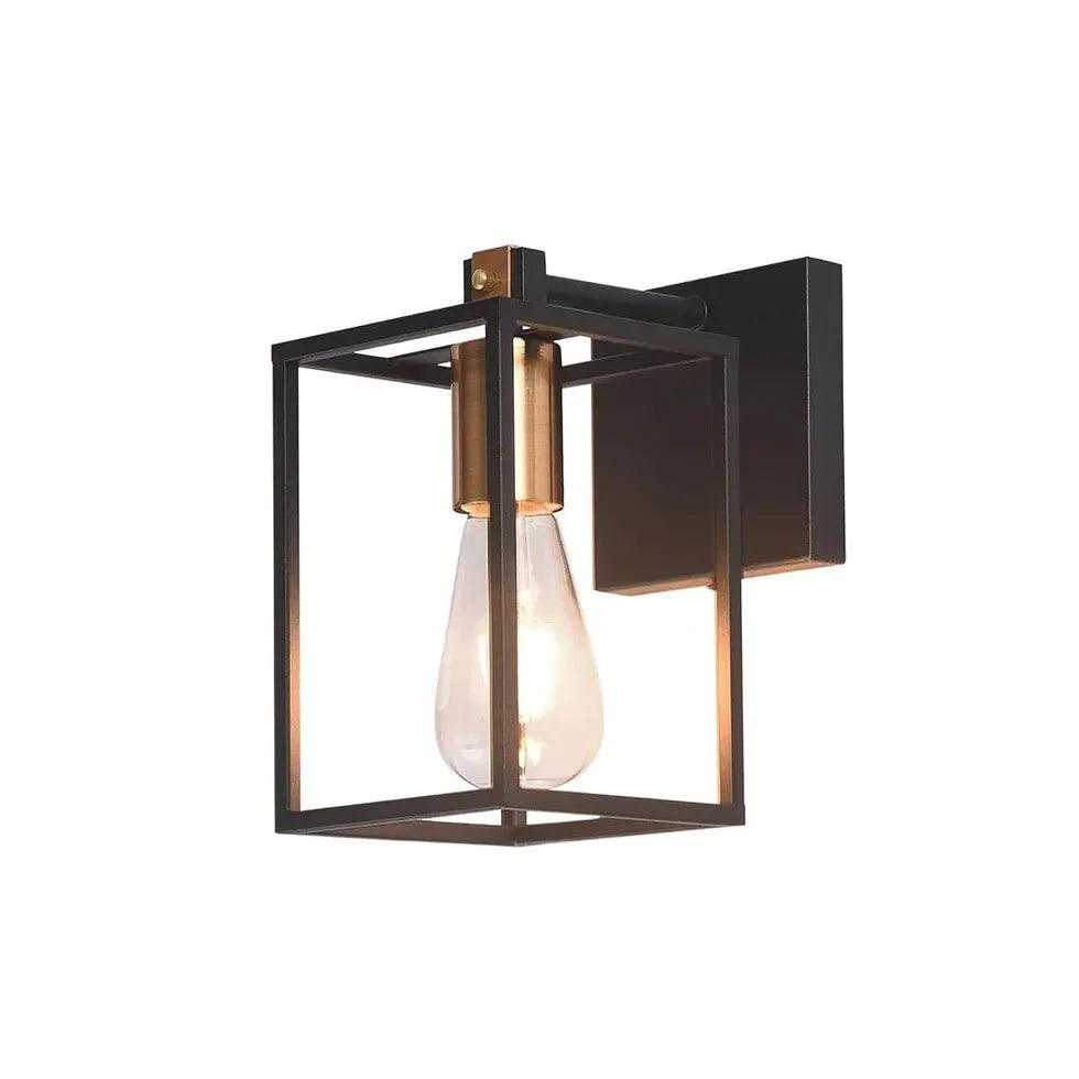 Lantern Black Industrial Bathroom Wall Lights - Clowas