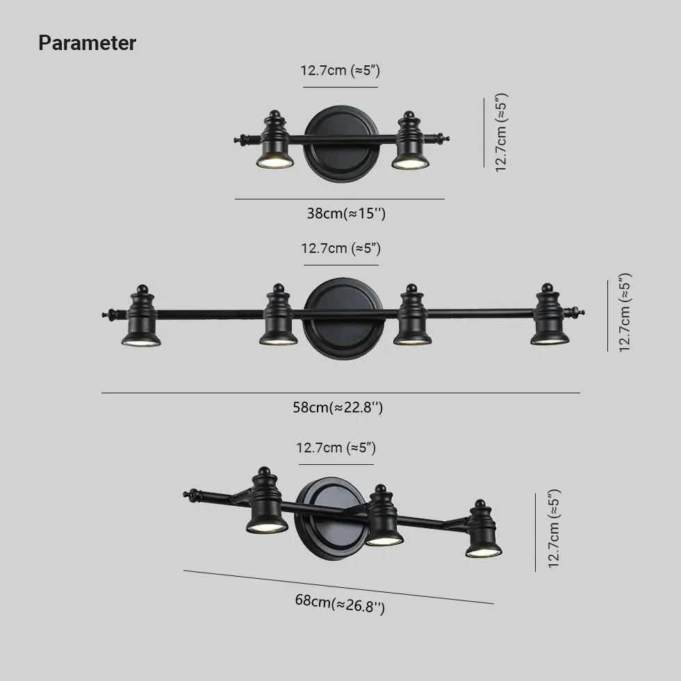 Bell Black Vintage Bathroom Wall Lights - Clowas