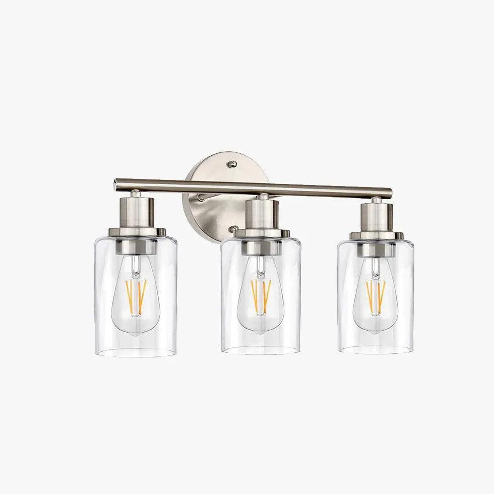 Nickel Vintage Glass Bathroom Wall Lights - Clowas