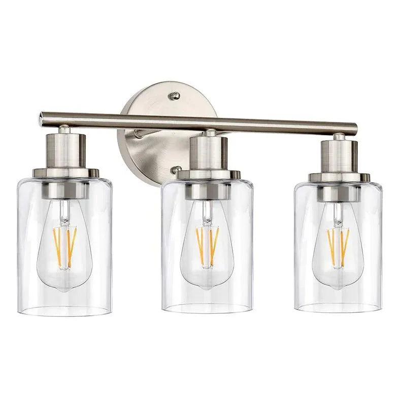 Nickel Vintage Glass Bathroom Wall Lights - Clowas