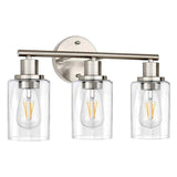Nickel Vintage Glass Bathroom Wall Lights - Clowas