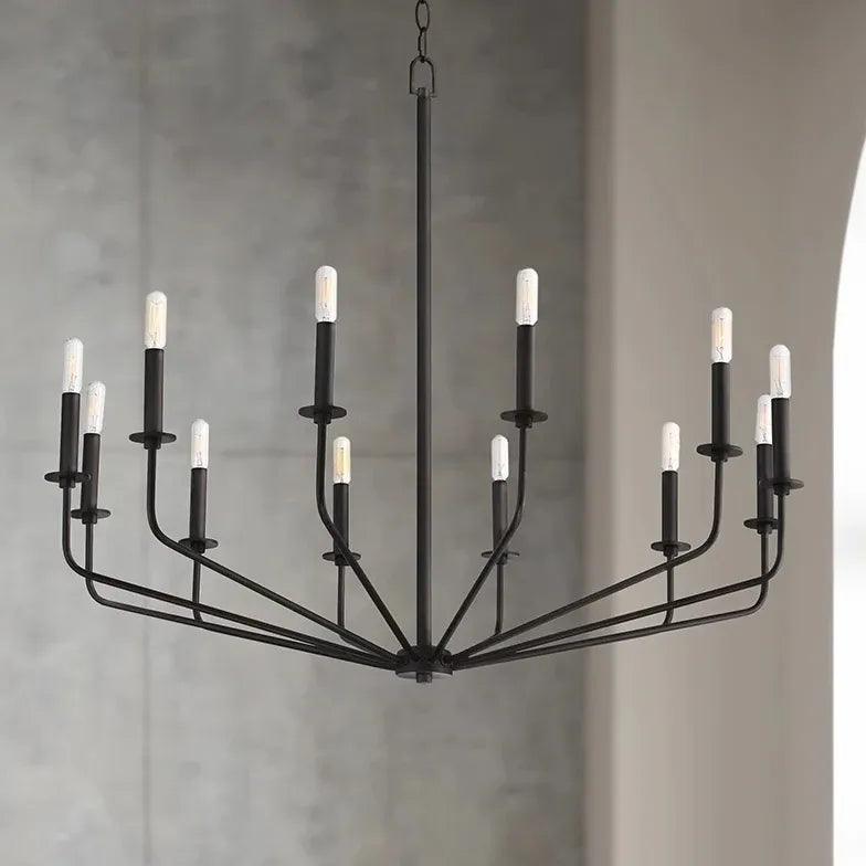 Black Metal Modern LED Chandelier - Clowas