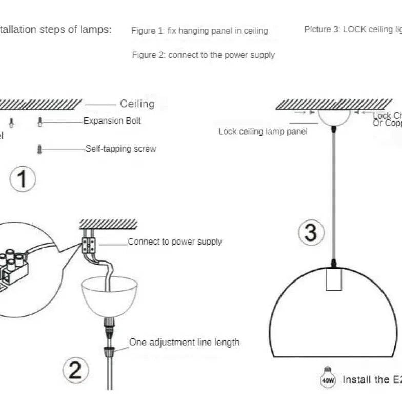 Black Metal Shade Hanging Industrial Pendant Light - Clowas