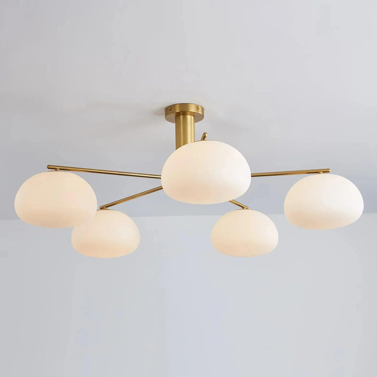 Frosted Glass Shade Modern White Chandelier - Clowas