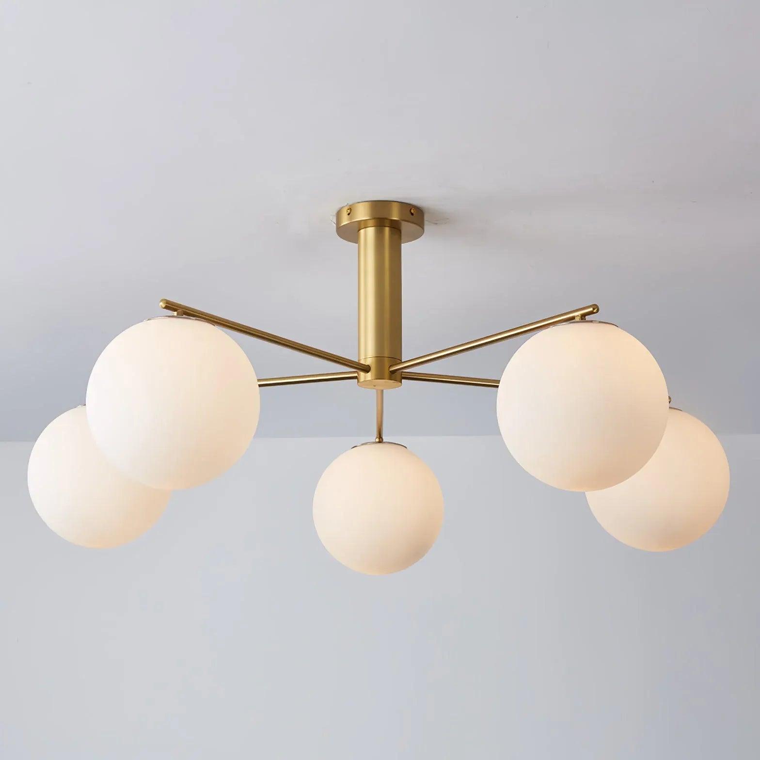 Frosted Glass Shade Modern White Chandelier - Clowas