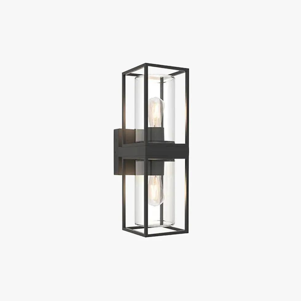 Black Rectangular Frame Outdoor Wall Light - Clowas