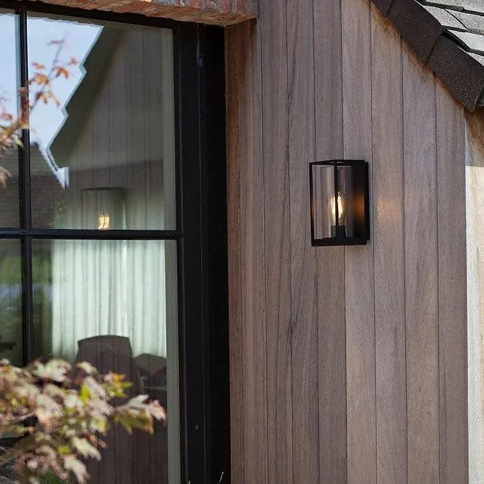 Black Rectangular Frame Outdoor Wall Light - Clowas