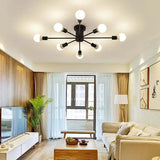 Black Metal Multi-Light Spherical Ceiling Light - Clowas