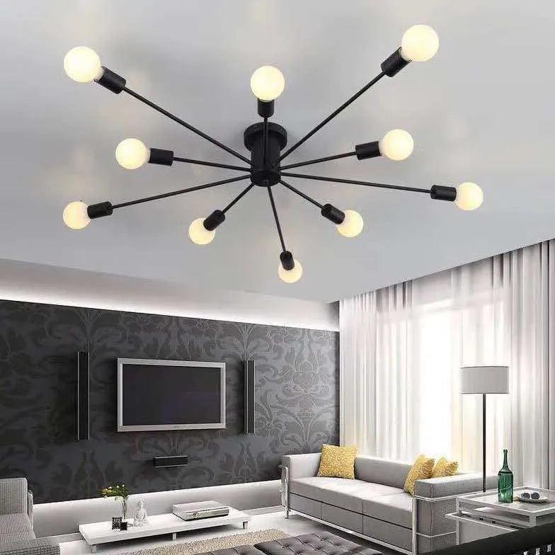 Black Metal Multi-Light Spherical Ceiling Light - Clowas
