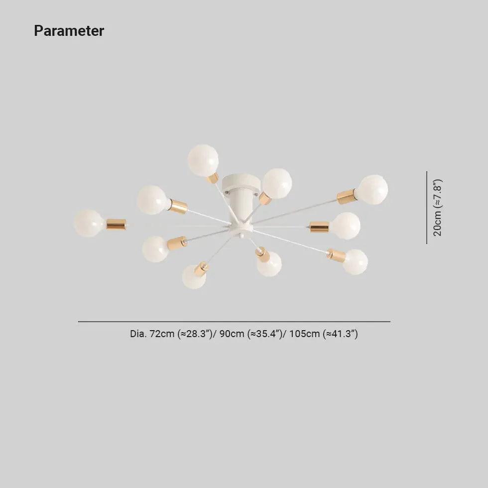 Black Metal Multi-Light Spherical Ceiling Light - Clowas