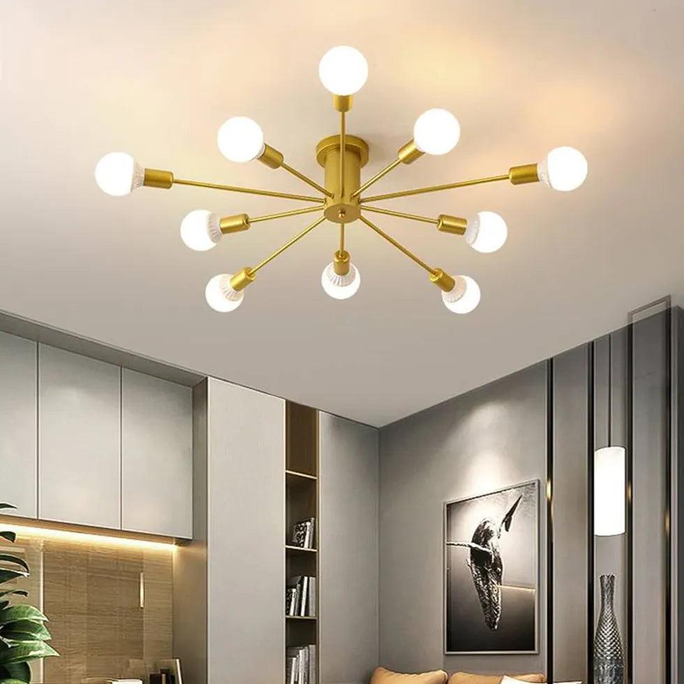 Black Metal Multi-Light Spherical Ceiling Light - Clowas
