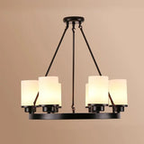 Multi-Light Glass Shades Black Pendant Light - Clowas