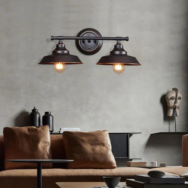 Bowl Shaped Vintage Black Wall Lamps - Clowas