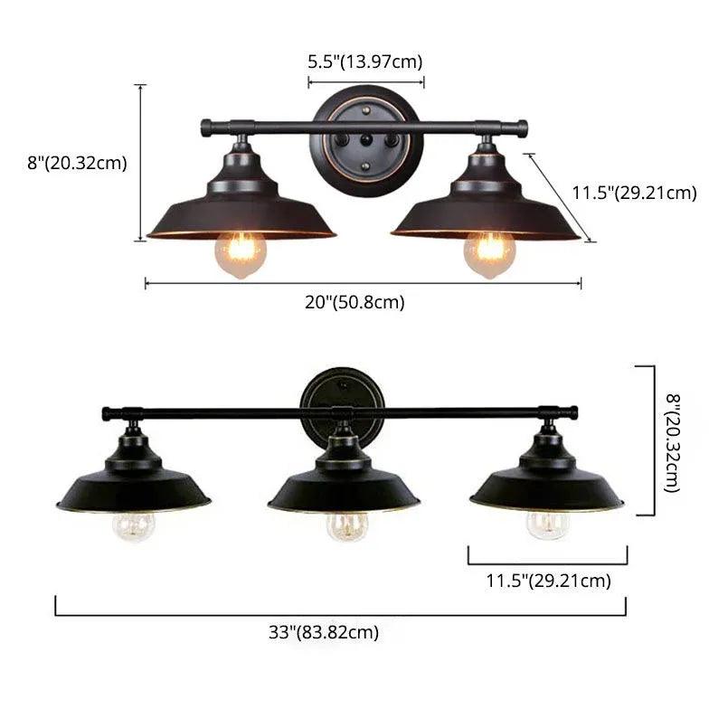 Bowl Shaped Vintage Black Wall Lamps - Clowas