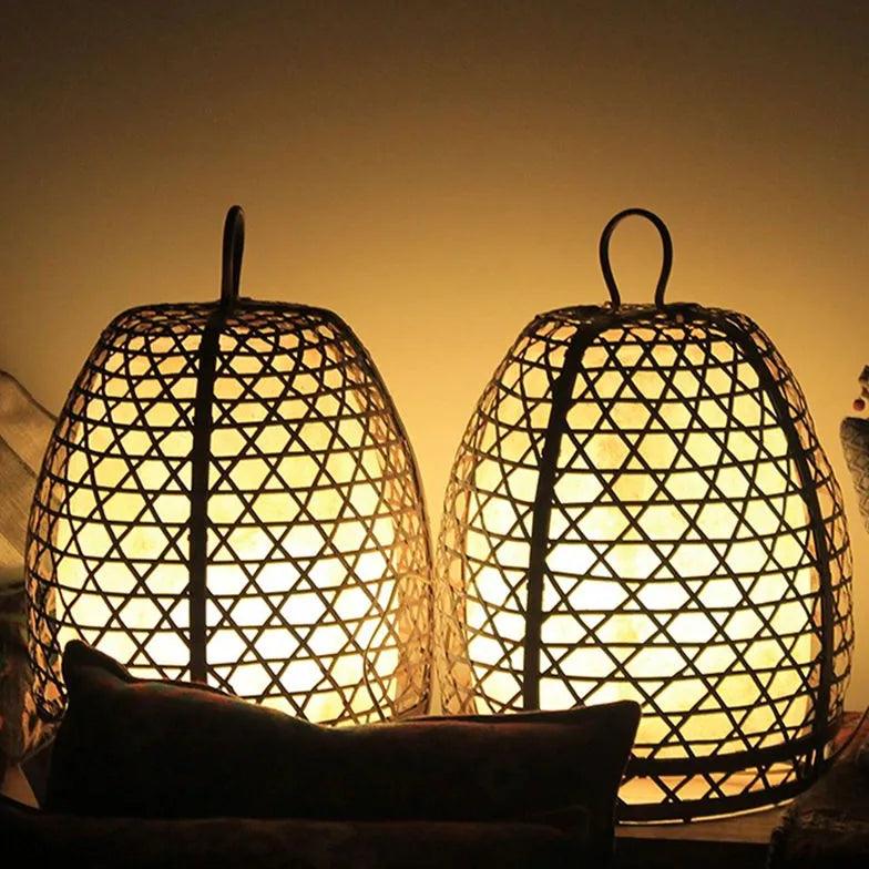 Woven Lantern Design Outdoor Floor Lamp - Clowas