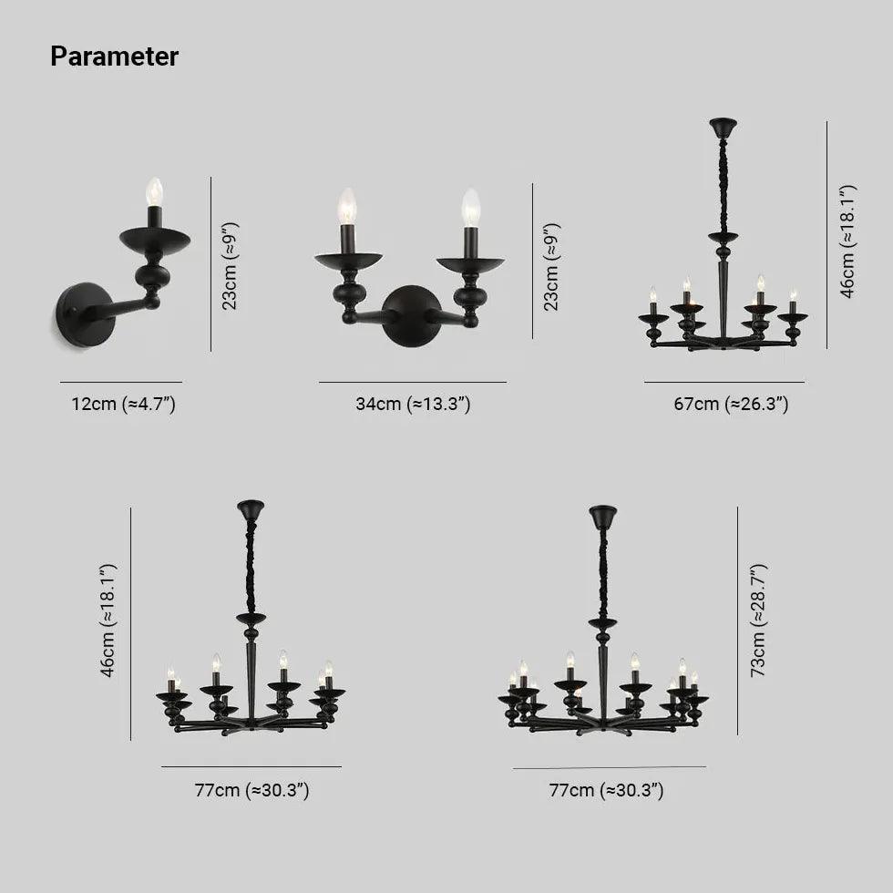 Black Candelabra Design Living Room Wall Light - Clowas