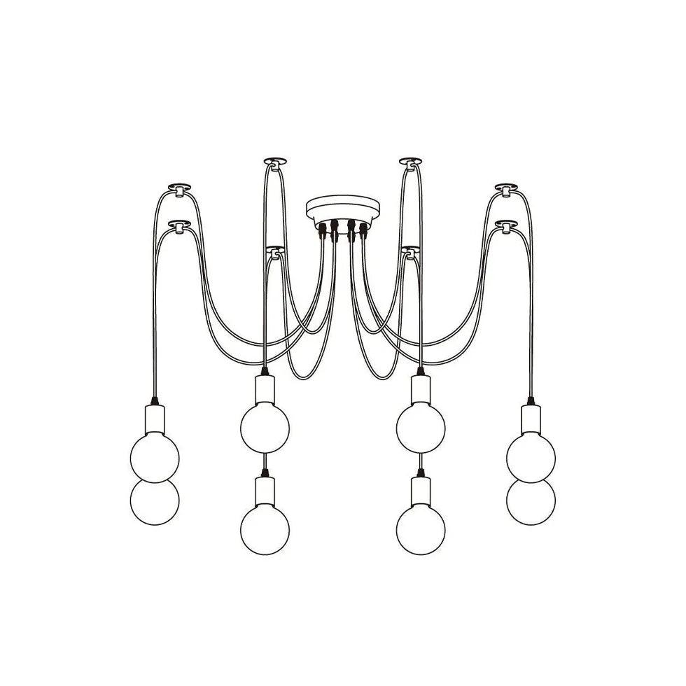 Multi-Light Spider Web Black LED Chandelier - Clowas