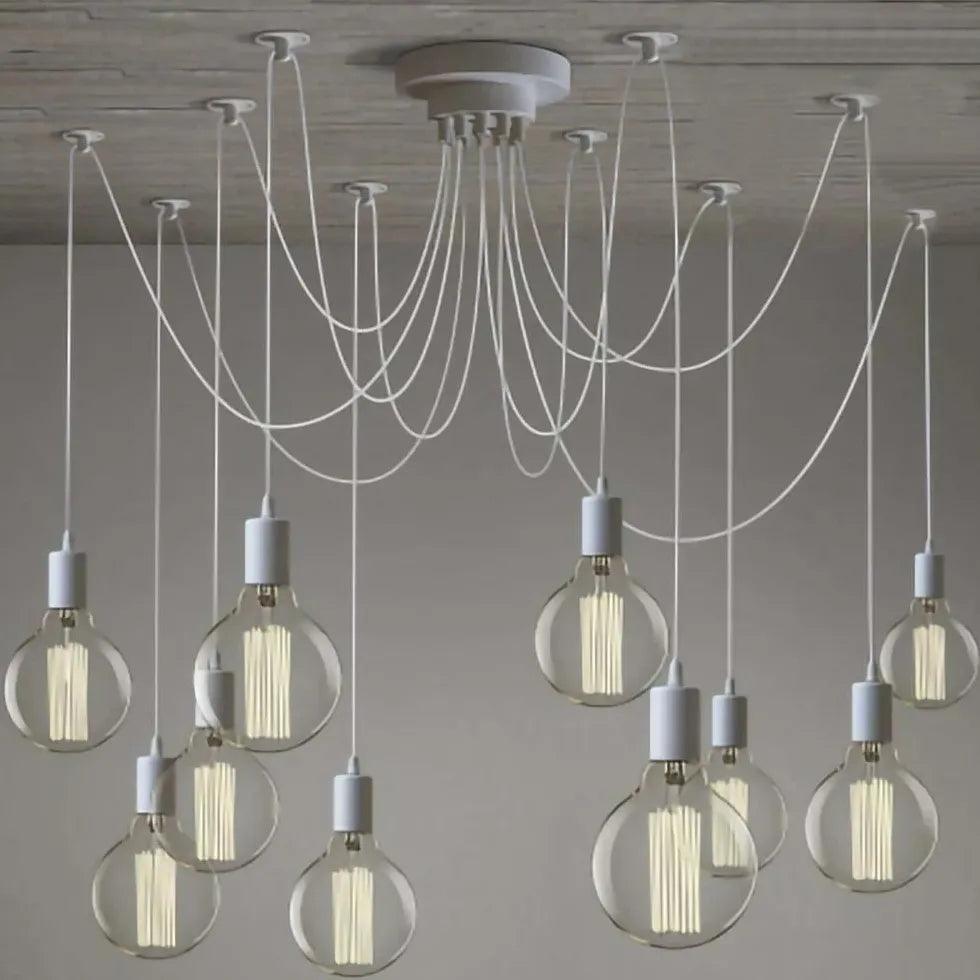 Multi-Light Spider Web Black LED Chandelier - Clowas