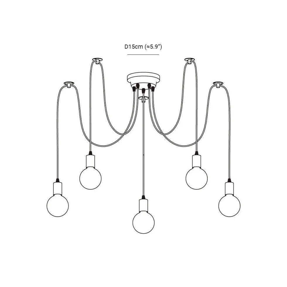 Multi-Light Spider Web Black LED Chandelier - Clowas