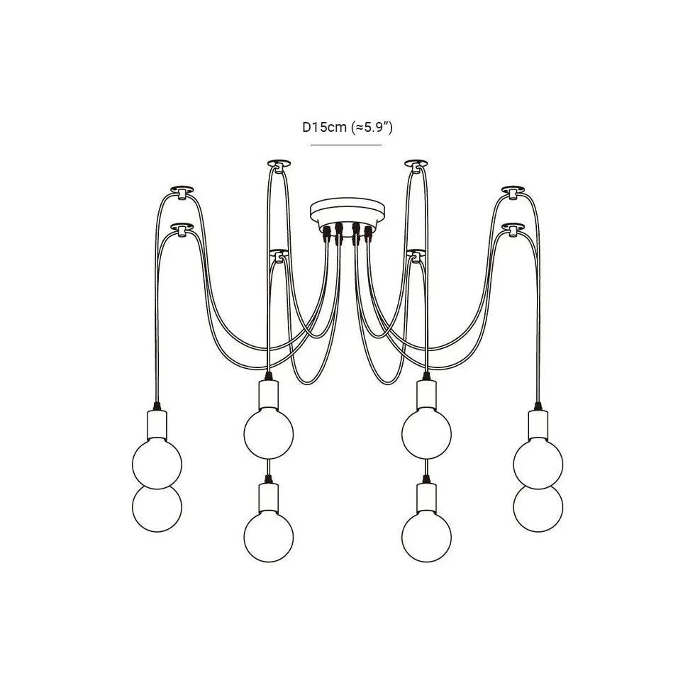 Multi-Light Spider Web Black LED Chandelier - Clowas