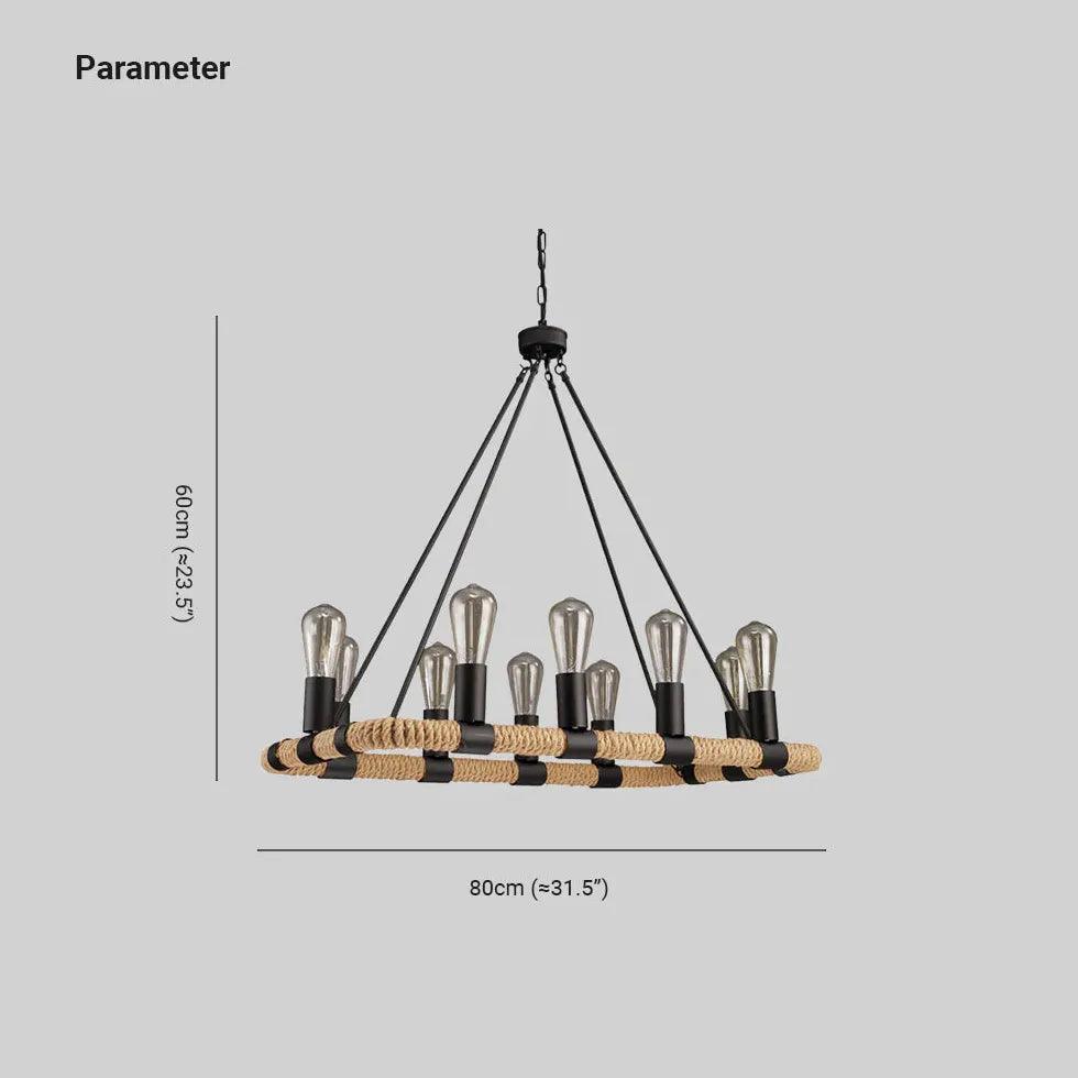 Rectangular Rope Structure Black Industrial Pendant Light - Clowas