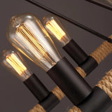 Rectangular Rope Structure Black Industrial Pendant Light - Clowas