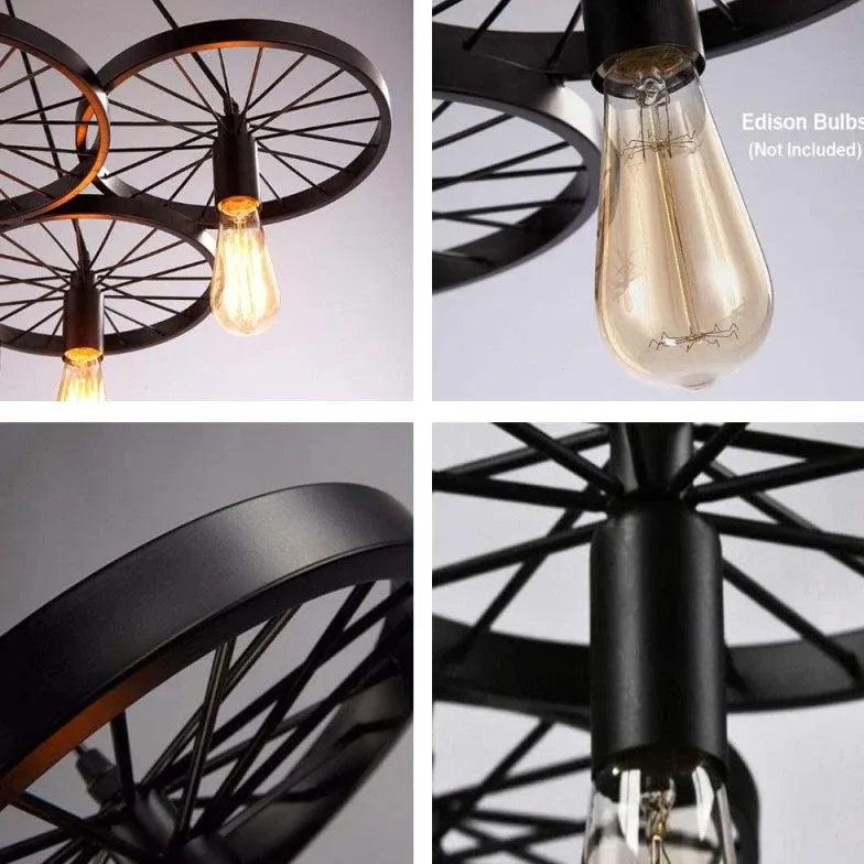 Wheel Design Vintage Industrial Bar Pendant Light - Clowas