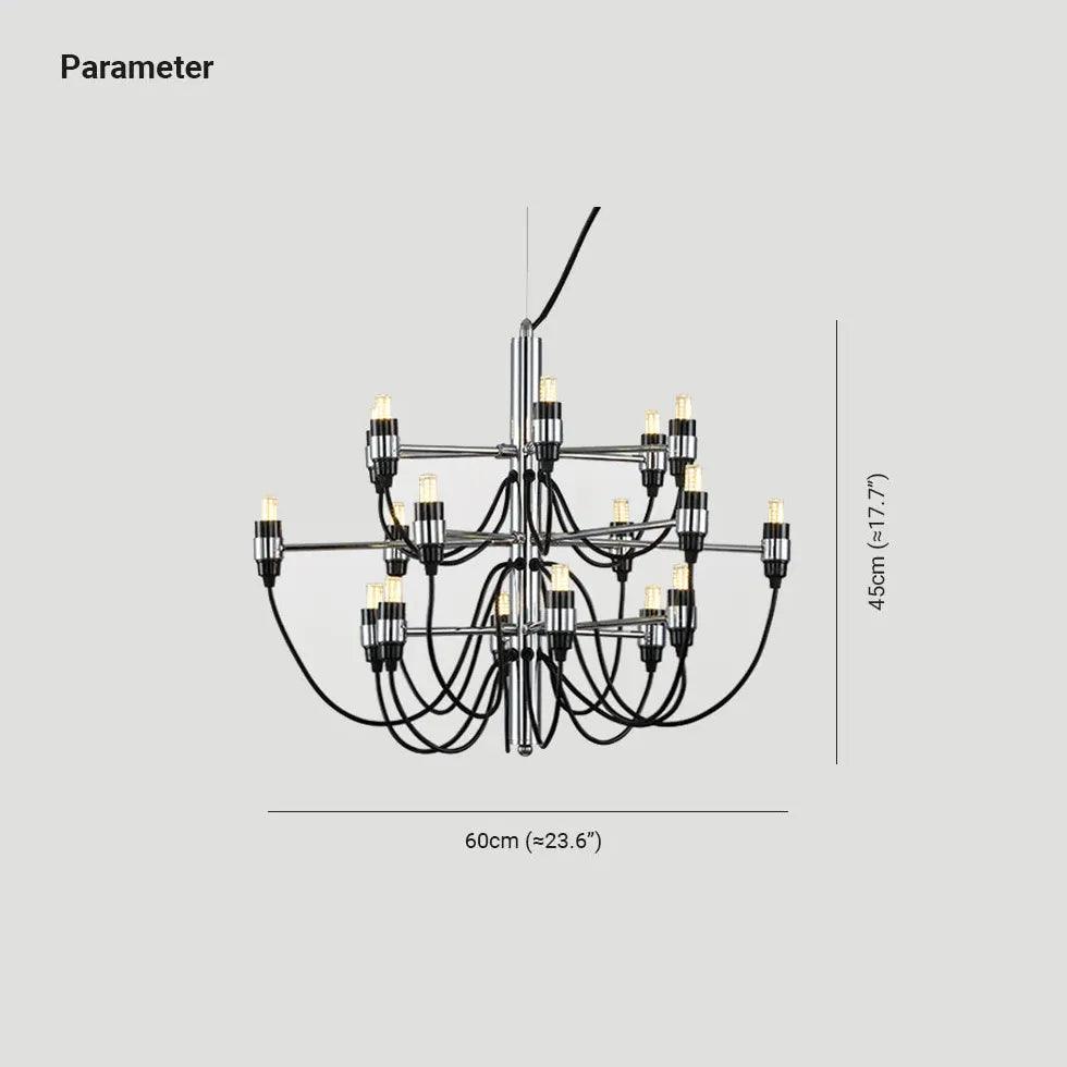 Multi-Arm Design Candelabra Black Industrial Chandelier - Clowas