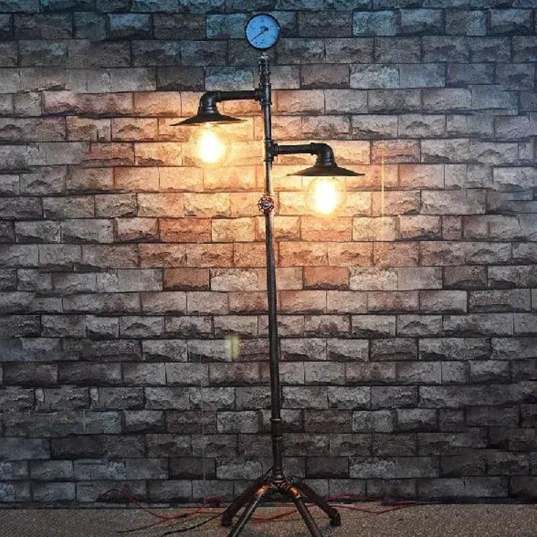 Dual Pipe Design Vintage Industrial Floor Lamp - Clowas